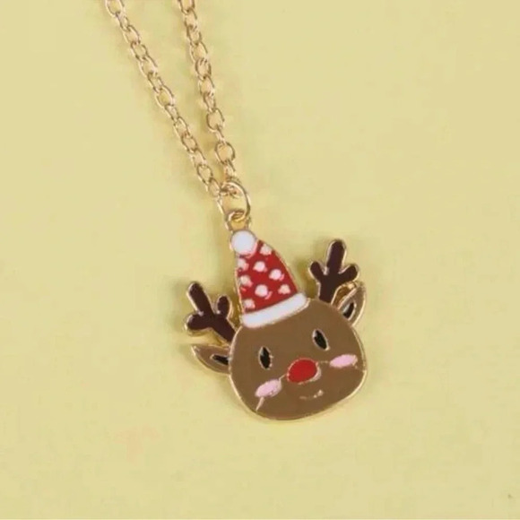 Christmas Reindeer Gold Necklace - Picture 4 of 4